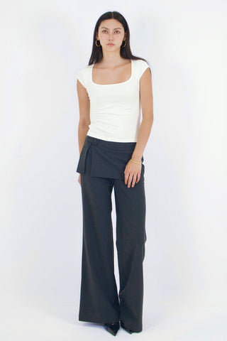 Basic Cap Sleeve Square Neck Baby Tee