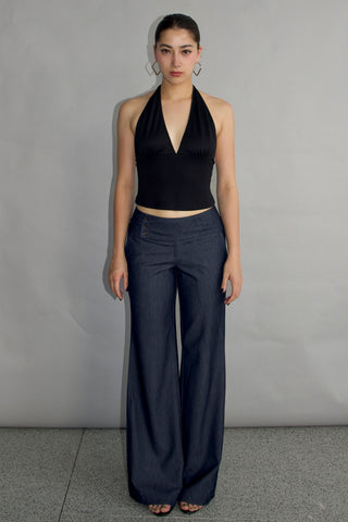 Evelyn Low-rise Tencel Jeans in Dark Blue (Petite)