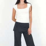 SCG MADE | Basic Cap Sleeve Square Neck Baby Tee