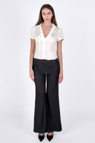 Serene Lace-Back Ruched Blouse