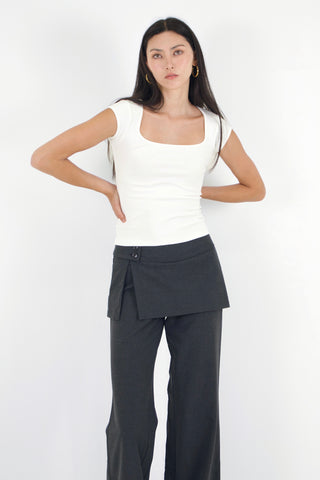 Basic Cap Sleeve Square Neck Baby Tee