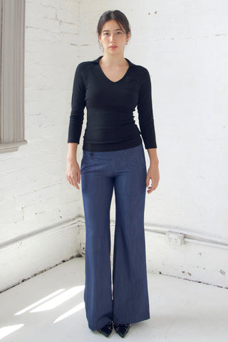 Evelyn Low-rise Tencel Jeans in Medium Blue