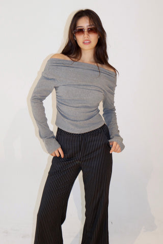 Nia Off Shoulder Backless Cotton Top