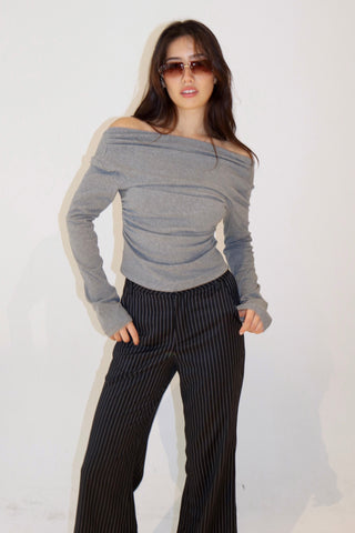 Nia Off Shoulder Backless Cotton Top