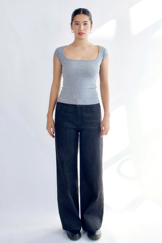 Basic Cap Sleeve Square Neck Cotton Baby Tee