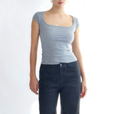 SCG MADE | Basic Cap Sleeve Square Neck Cotton Baby Tee