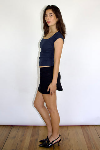 Basic Cap Sleeve Square Neck Cotton Baby Tee