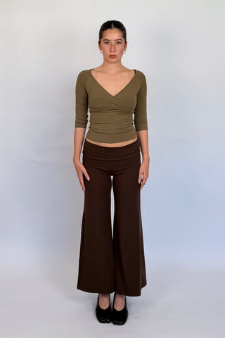 Studio Low-Rise Fold-Over Ankle Pants