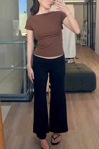 Studio Low-Rise Fold-Over Ankle Pants