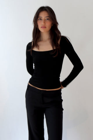 Silia square neck long sleeve top