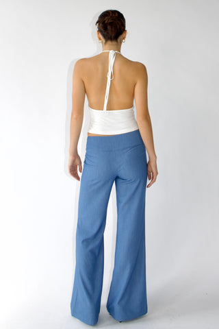Evelyn Low-rise Tencel Jeans in Light blue