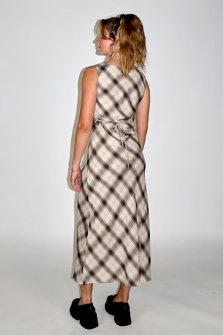 Caroline Plaid Maxi Dress