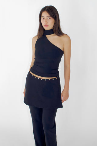 Sonia Cupro-blended One-Shoulder Top