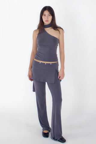 Sonia Cupro-blended One-Shoulder Top