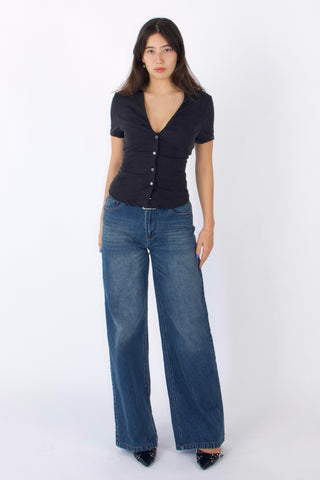 Serene Lace-Back Ruched Blouse