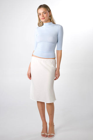 Carolyn Linen-blended Midi Skirt