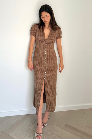 Sera Button-Front Midi Dress