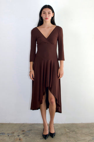 Vespera Asym Bamboo Drape Dress