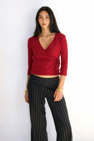 Noémie 3/4 Sleeve Wrap Top