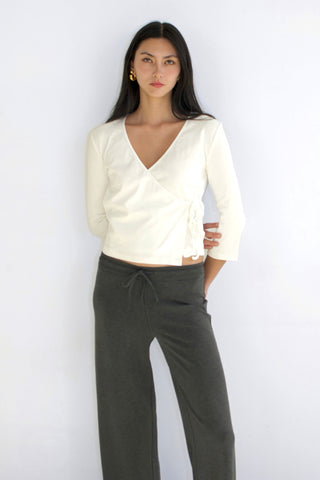 Noémie 3/4 Sleeve Wrap Top