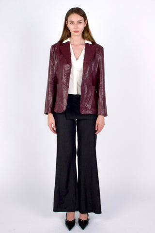 Sloane 90s Style Faux Leather Blazer