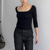 SCG MADE | Frankie square neck 3/4 sleeve top