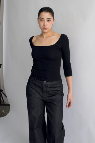 Frankie square neck 3/4 sleeve top
