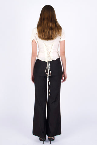 Serene Lace-Back Ruched Blouse