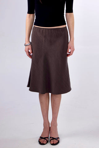 Carolyn Linen-blended Midi Skirt