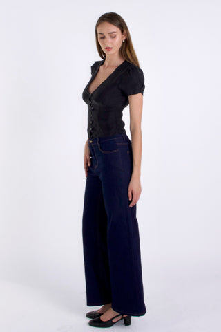 Vivien Button Front Short-sleeves Blouse