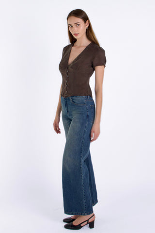 Vivien Button Front Short-sleeves Blouse