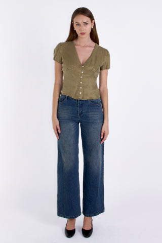 Vivien Button Front Short-sleeves Blouse