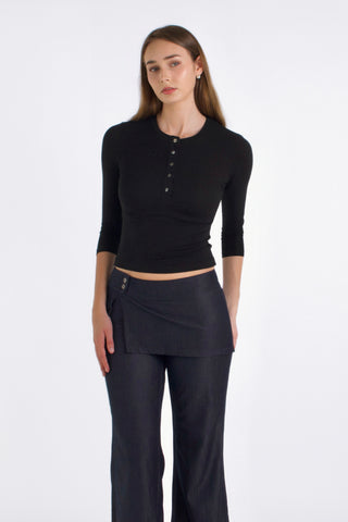 Jamie 3/4 sleeves henley top