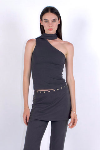 Sonia Cupro-blended One-Shoulder Top