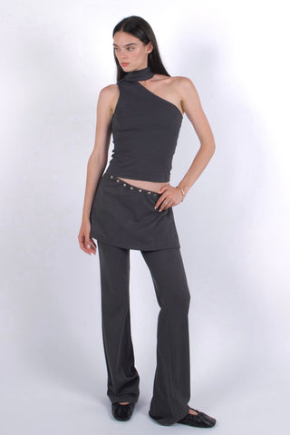 Sonia Cupro-blended One-Shoulder Top