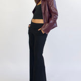 SCG MADE | Dylan Faux Leather Jacket in Wine