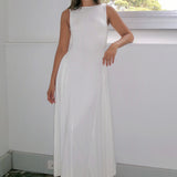 SCG MADE |Rene Boatneck Cupro-blended Maxi Dress