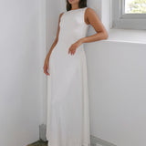 SCG MADE |Rene Boatneck Cupro-blended Maxi Dress