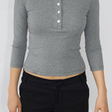 SCG MADE| Jamie 3/4 sleeves henley top