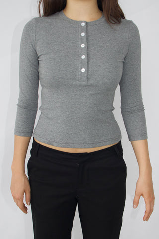 Jamie 3/4 sleeves henley top