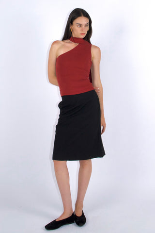 Sonia Cupro-blended One-Shoulder Top