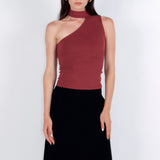 SCG MADE |Sonia Cupro-blended One-Shoulder Top