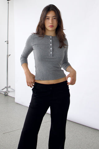 Jamie 3/4 sleeves henley top