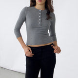 SCG MADE| Jamie 3/4 sleeves henley top