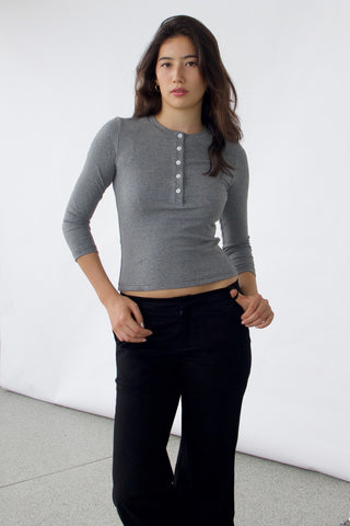 Jamie 3/4 sleeves henley top