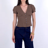 SCG MADE | Vivien Button Front Short-sleeves Blouse