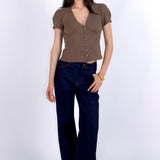 SCG MADE | Vivien Button Front Short-sleeves Blouse