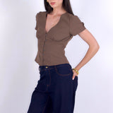 SCG MADE | Vivien Button Front Short-sleeves Blouse