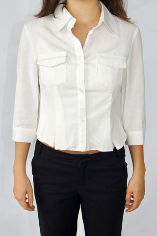 Madison button up linen fitted shirt