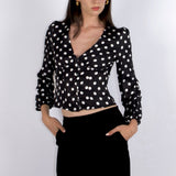 SCG MADE | Vivien Button Front Polka-dot Blouse